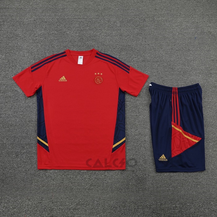 Tuta da Track Ajax Manica Corta 2022-2023 Rosso - Pantaloncini